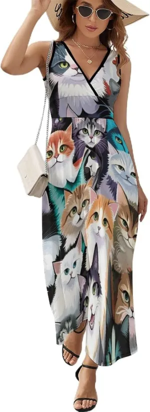 2025 Summer Tank Dress Wrap Sleeveless Adjustable Holiday Dress