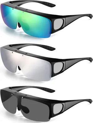 3 Pieces TAC Flip Glasses Sports Flipping Sunglasses Cover-ups Sunglasses