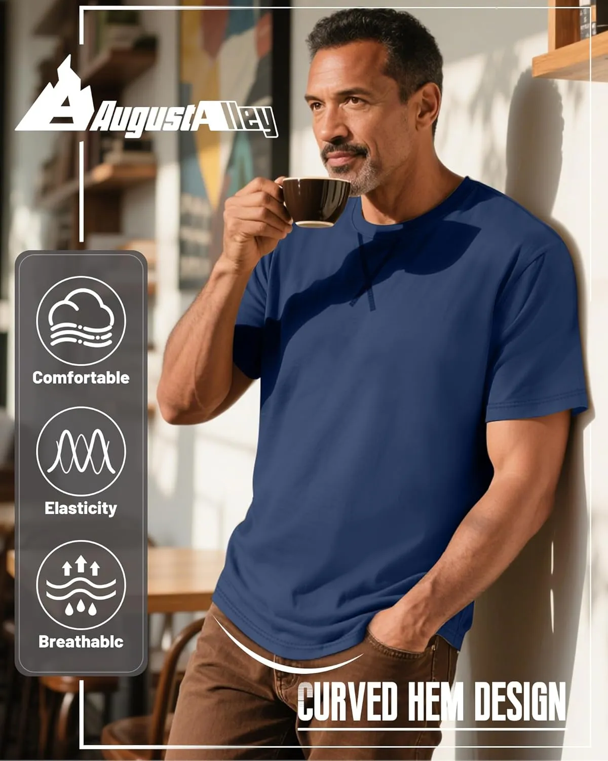 4 Pack Men's Big and Tall T-Shirts L-5XL Oversized Cotton Short Sleeve Crewneck Plus Size Tee Summer Hipster Top