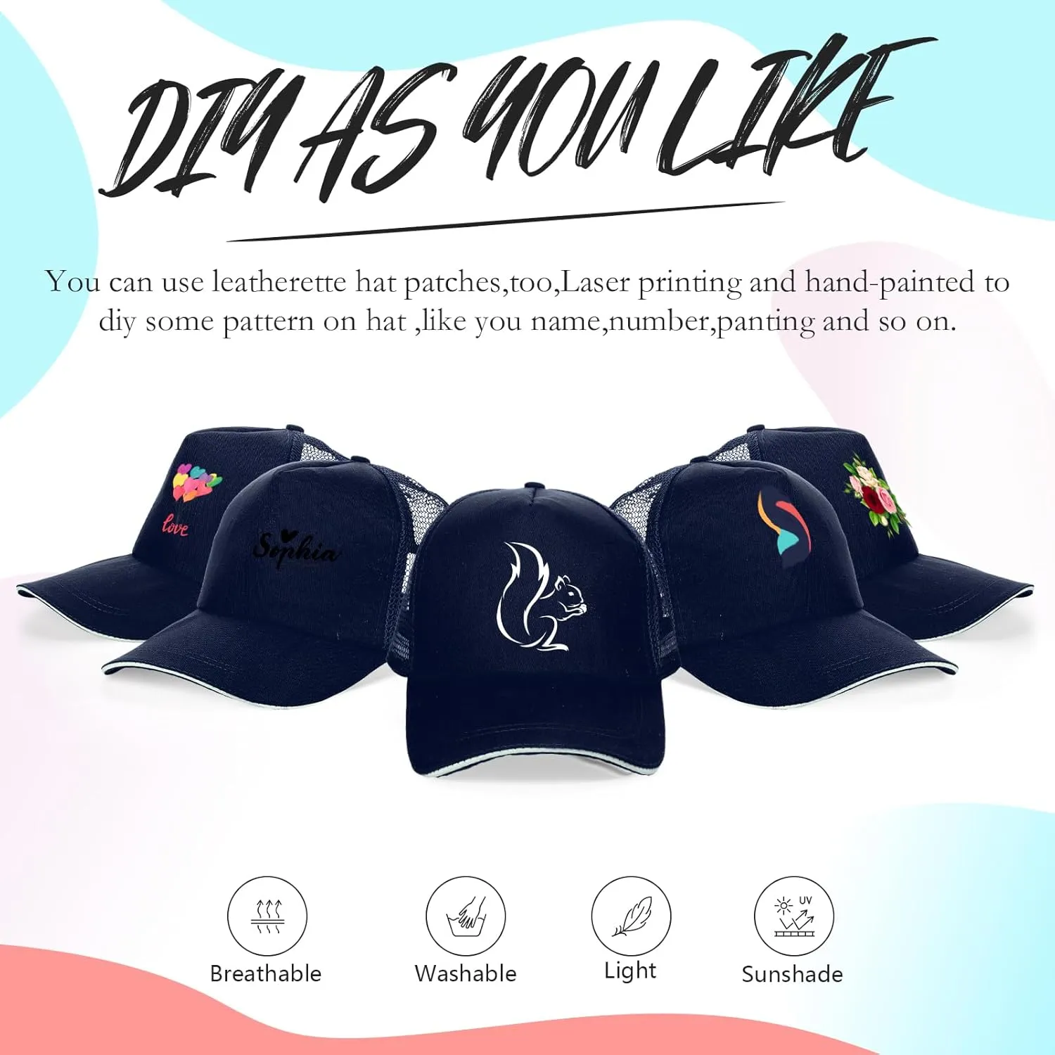 50 Pcs Blank Trucker Hats Bulk Unisex Sublimation Hat Baseball Cap Trucker Cap with Adjustable Snapback for Men Women