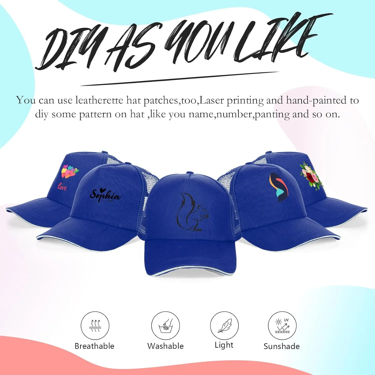50 Pcs Blank Trucker Hats Bulk Unisex Sublimation Hat Baseball Cap Trucker Cap with Adjustable Snapback for Men Women