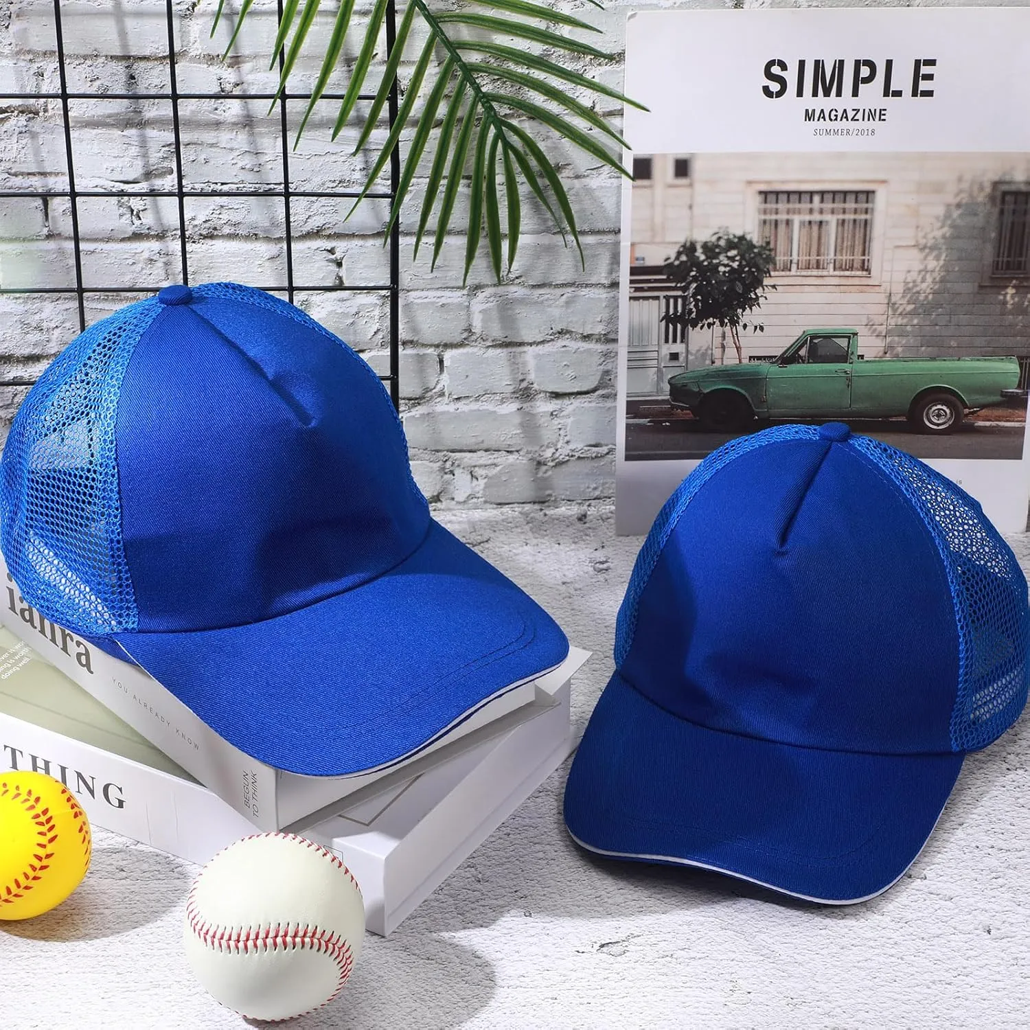 50 Pcs Blank Trucker Hats Bulk Unisex Sublimation Hat Baseball Cap Trucker Cap with Adjustable Snapback for Men Women