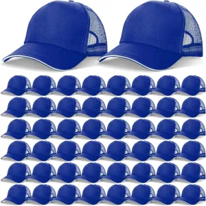 50 Pcs Blank Trucker Hats Bulk Unisex Sublimation Hat Baseball Cap Trucker Cap with Adjustable Snapback for Men Women