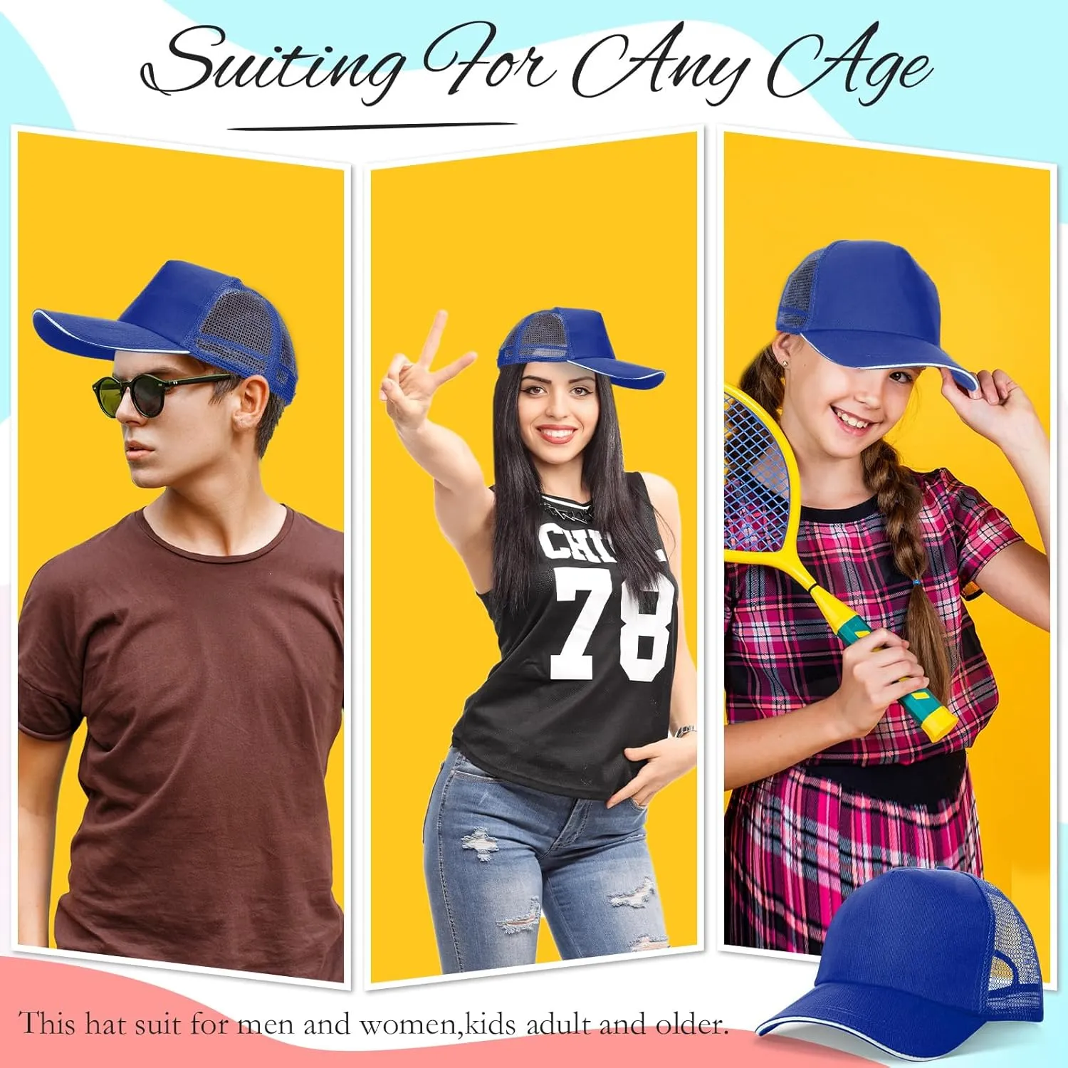 50 Pcs Blank Trucker Hats Bulk Unisex Sublimation Hat Baseball Cap Trucker Cap with Adjustable Snapback for Men Women
