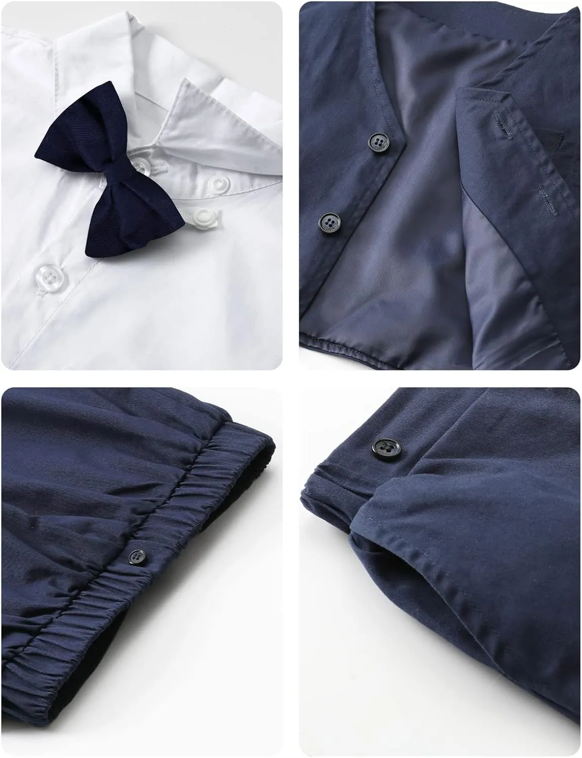 A&J DESIGN Baby Boys Formal Outfit Toddler Wedding Dress Clothes Kids Gentleman Suit Pants Set with Suspender