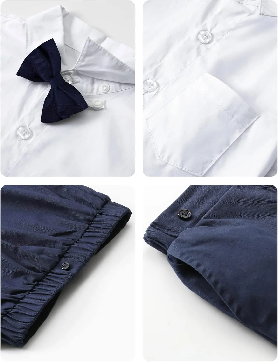 A&J DESIGN Toddler Boys Formal Outfit Baby Wedding Dress Clothes Kids Gentleman Suit Pants Set with Suspender