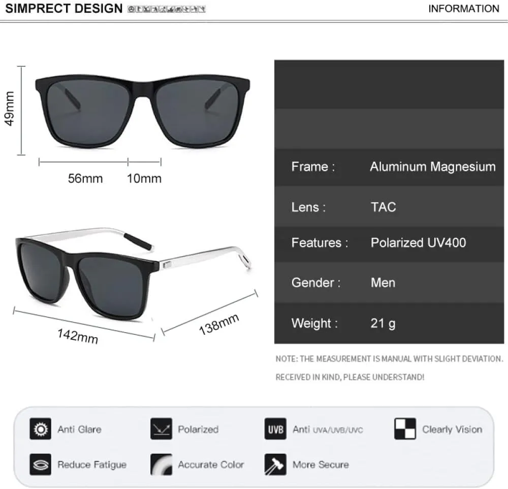 Aluminium Magnesium Polarized Sunglasses For Men Luxury Designer Retro Vintage Fashion Sun Glasses