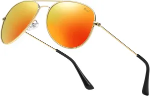 Aviator Sunglasses for Men Women Mirrored Lens UV400 Protection Lightweight Polarized Aviators Sunglasses