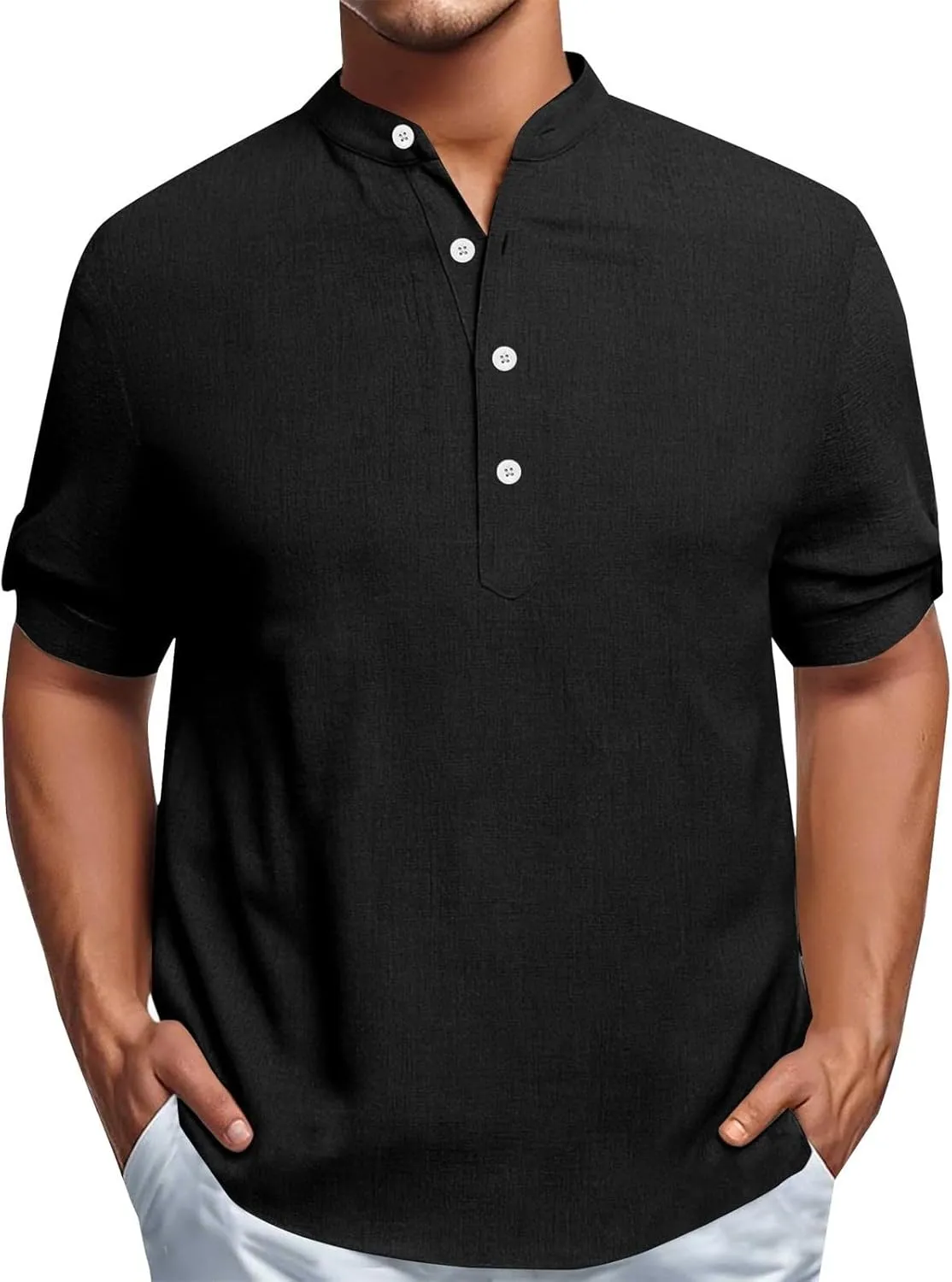 Big and Tall T-Shirts for Men Oversized Summer Short Sleeve Tee Tops Stylish Quick Dry V Neck Button Henley Shirts