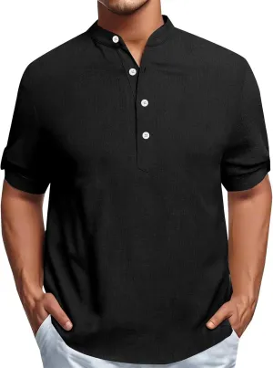 Big and Tall T-Shirts for Men Oversized Summer Short Sleeve Tee Tops Stylish Quick Dry V Neck Button Henley Shirts