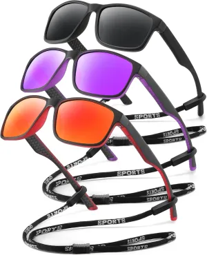 Black Polarized Sunglasses Men - Mens/Womens Sunglasses with UV Blocking for Driving and Hiking