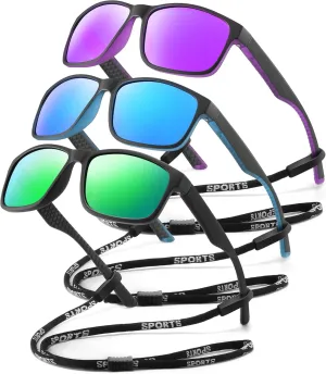 Black Polarized Sunglasses Men - Mens/Womens Sunglasses with UV Blocking for Driving and Hiking