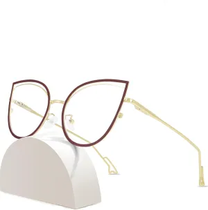Blue Light Blocking Glasses for Women, Red Blue Brown Gold