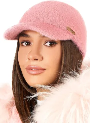 Braxton Beanie Visor - Womens Winter Wool Knit Hat with Brim - Billed Knit Cap Newsboy Hats