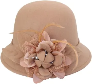 Bucket Hat for Kids Girl Party Vintage French Top Beret Painter Fashion Style Hat Warm Women Hat Cap (Khaki, One Size)