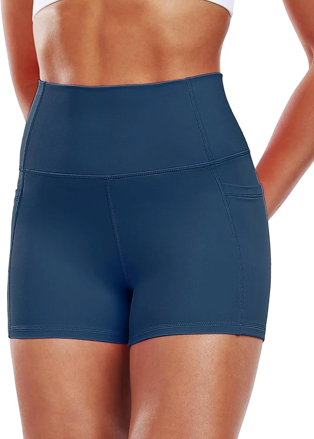 CADMUS Women's Biker Yoga Shorts with Pockets High Waisted Ultra - Comfort Athletic Running Shorts