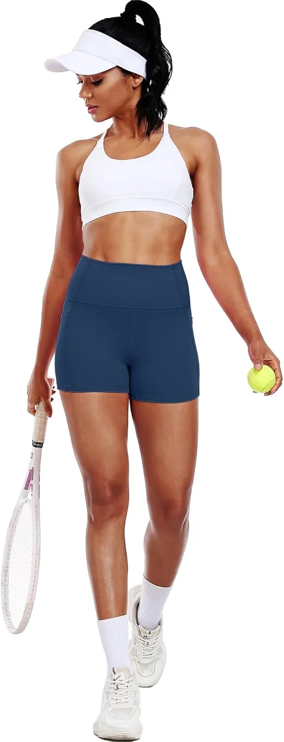 CADMUS Women's Biker Yoga Shorts with Pockets High Waisted Ultra - Comfort Athletic Running Shorts