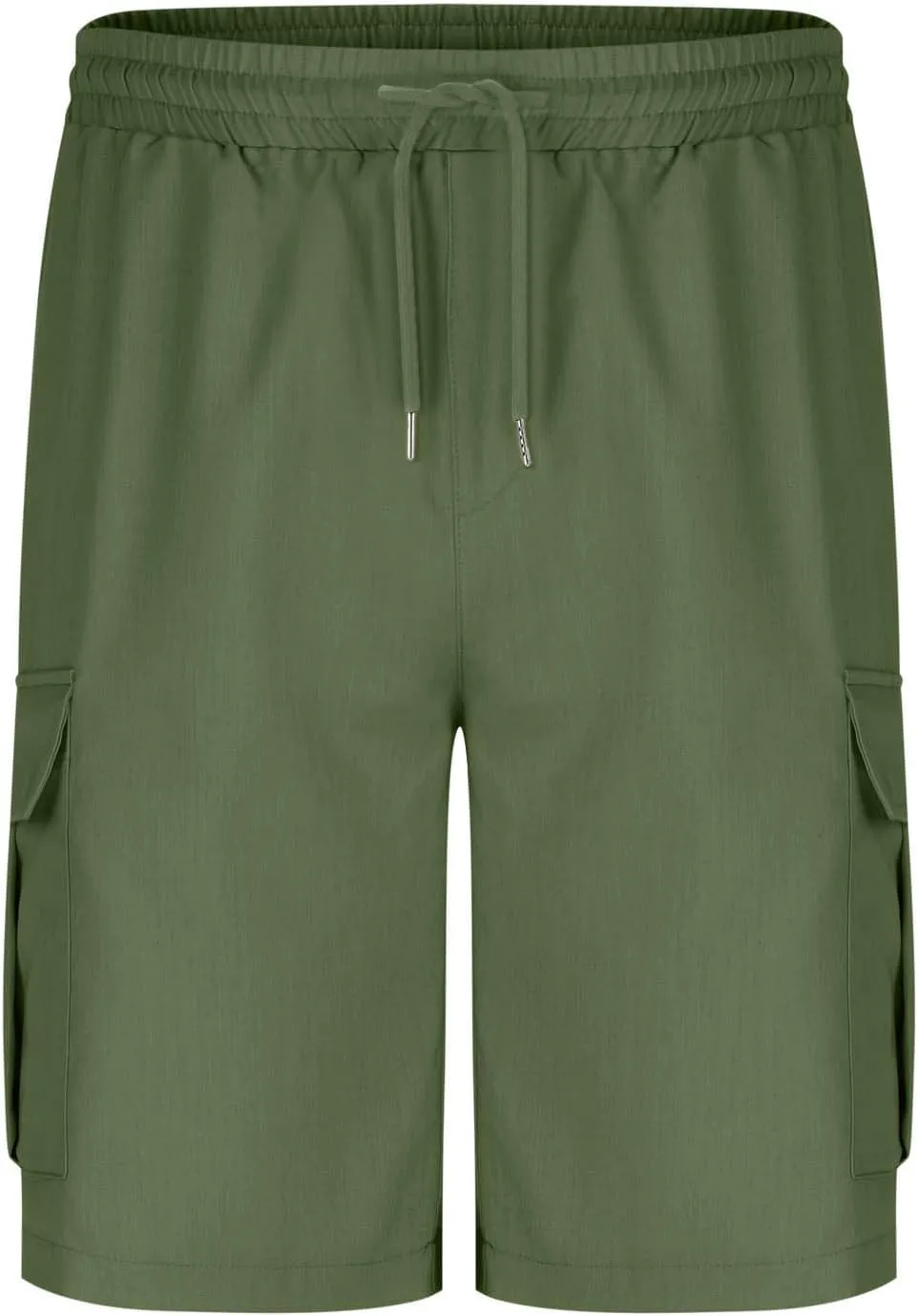 Cargo Shorts for Men Big Tall Elastic Waist Wrangler Long Cargo Shorts Casual Summer Cotton Work Hiking Short Pants