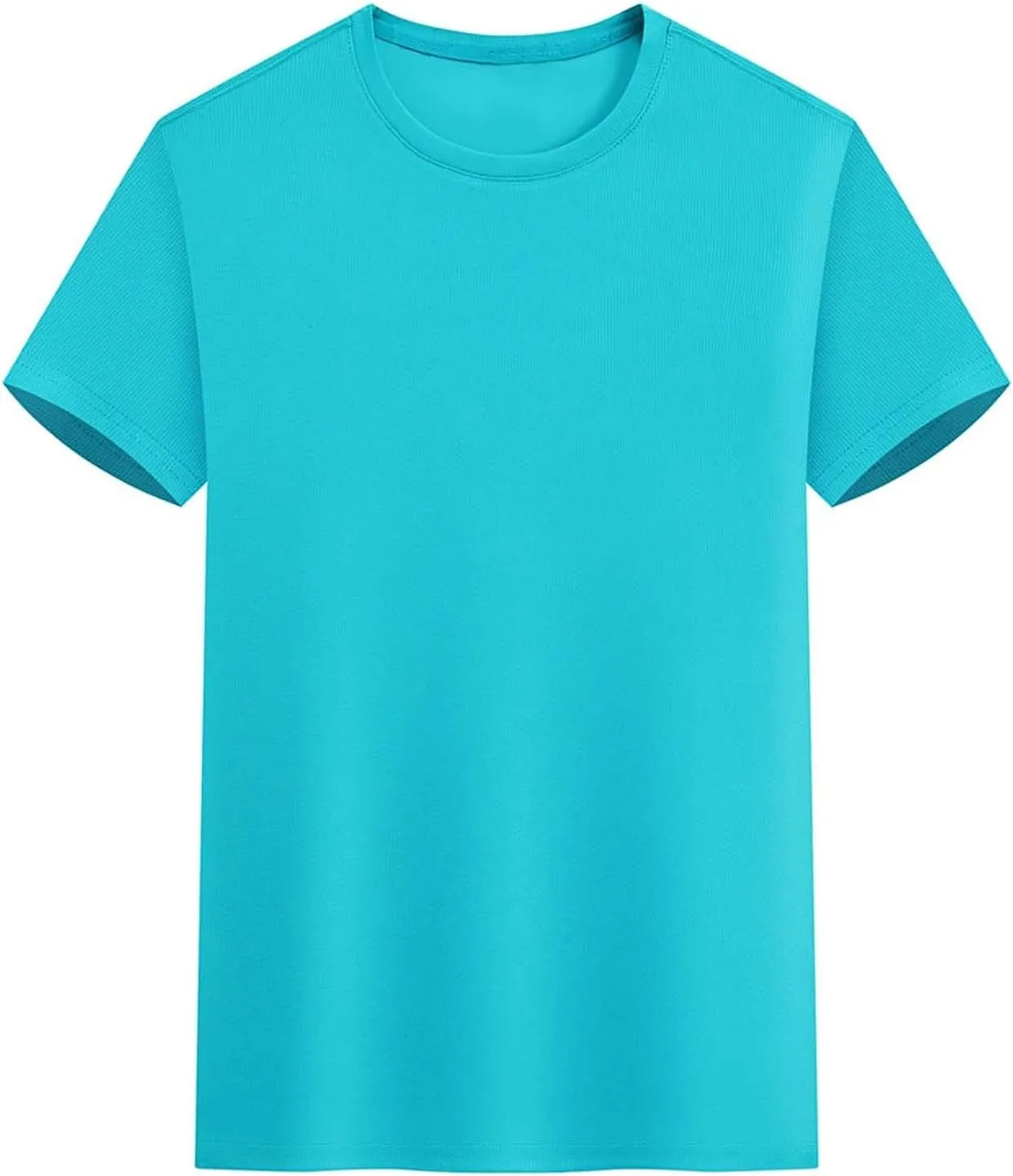 Casual Athletic T-Shirt for Men Solid-Color Short Sleeve Crewneck Summer Tops Workout Lightweight Breathable Tees