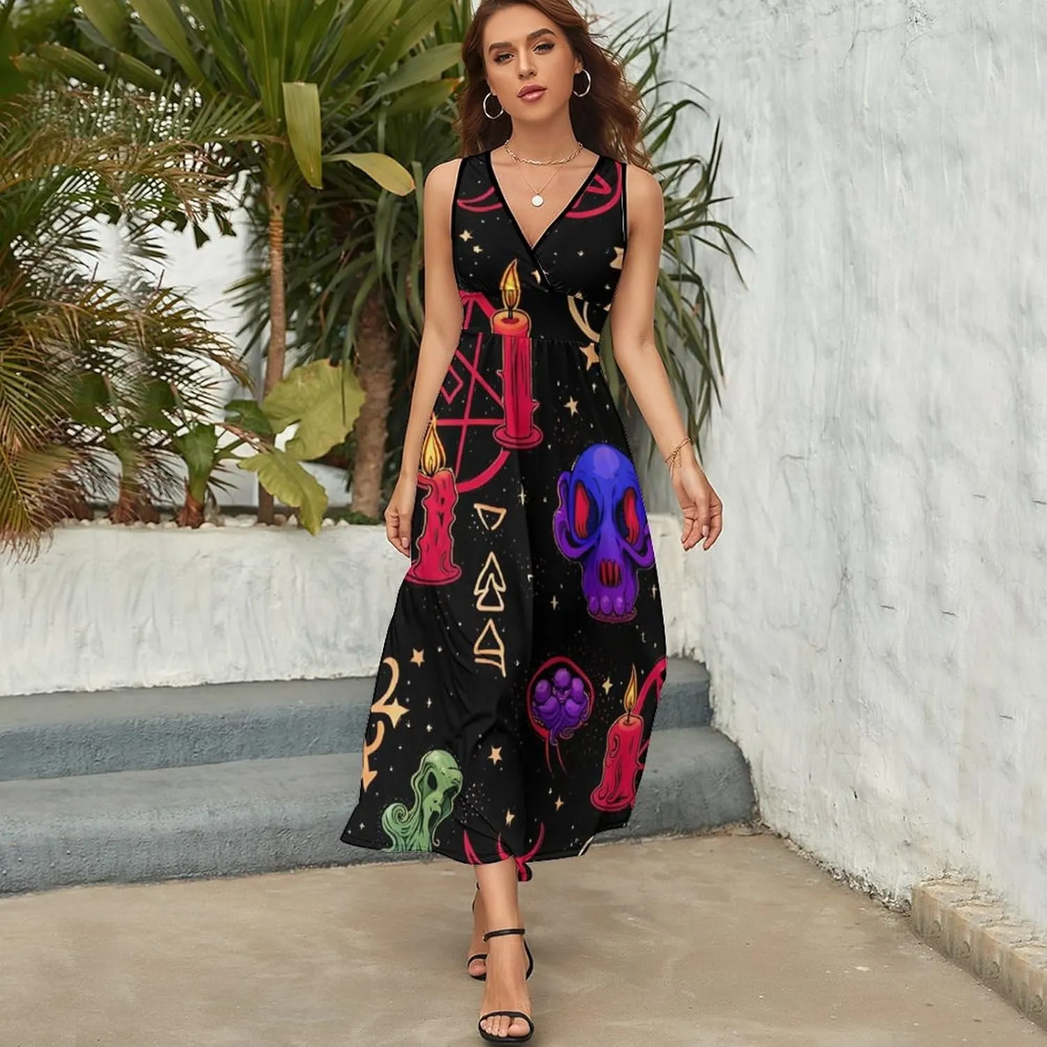 Casual Summer Tunic Dress Wrap Sleeveless Bodycon Beach Swing Dress
