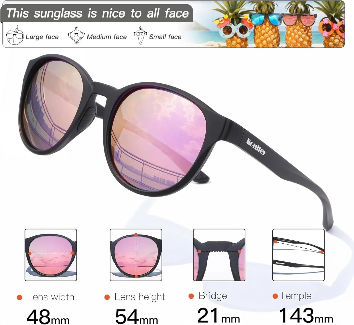 Cat Eye Sunglasses Retro Vintage Eyewear Non-slip Round Sunglasses for Men & Women Polarized/Non-Polarized Lens UV Protection