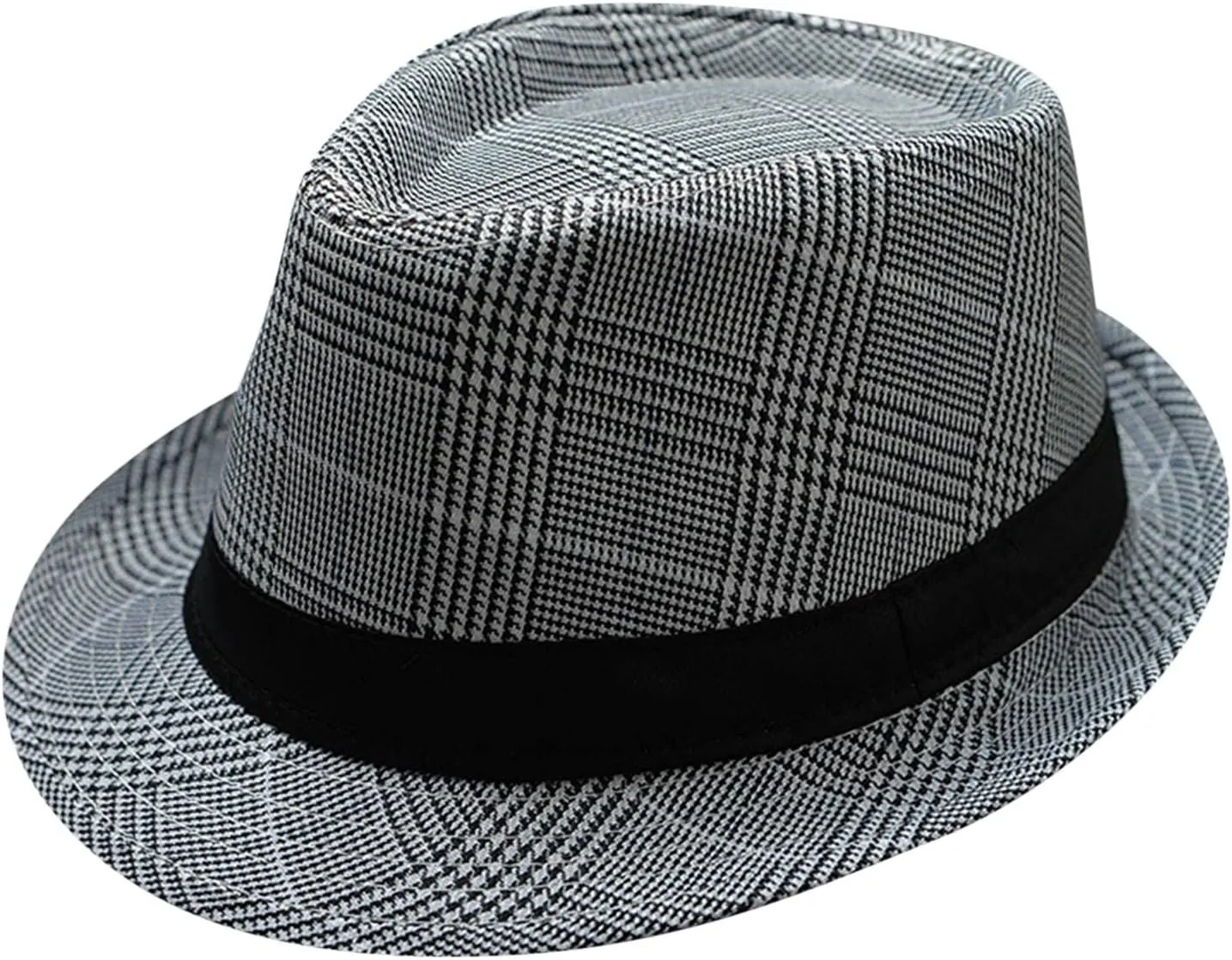 Classic Fedoras Hats Cap Short Brim Panama Jazz Hat for Men Women Costume Accessories,Black
