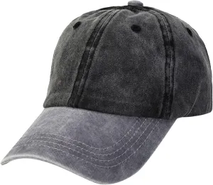 Color Blocking Baseball Cap Washed Distressed Adjustable Hip Hop Hat Outdoor Sports Sunscreen Sun Hats for Women Men