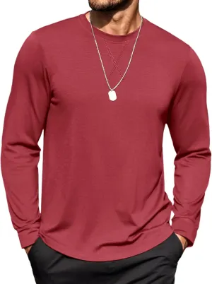 COOFANDY Mens Cotton T-Shirt Crew Neck Long Sleeve Tee Shirts Hipster Hip Hop Longline Casual Tops Gym Muscle Shirts