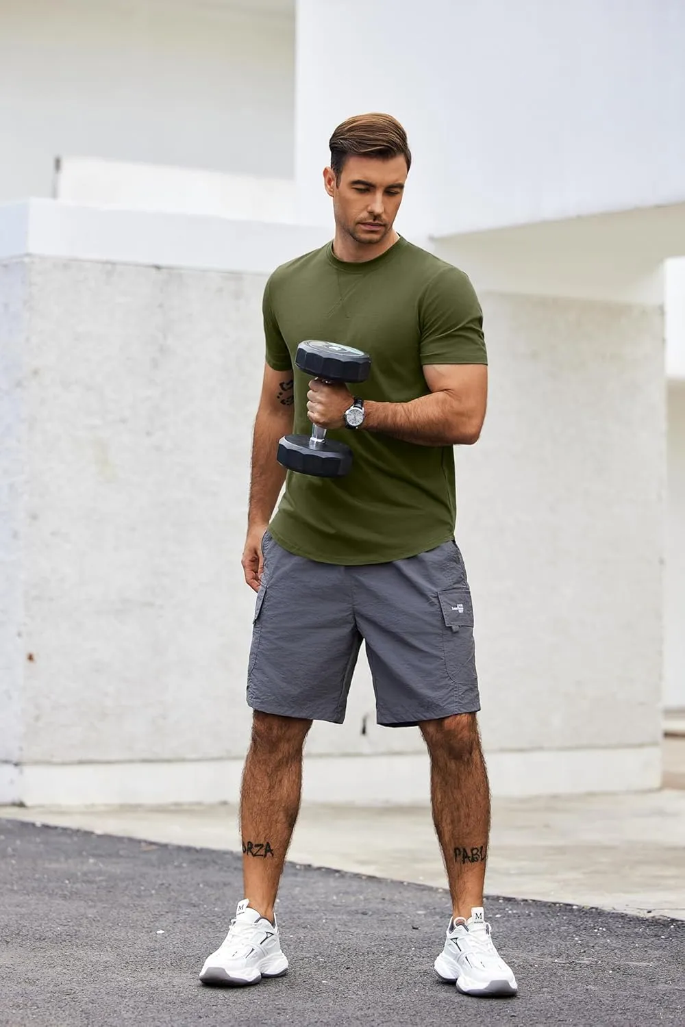 COOFANDY Mens T Shirts Casual Short Sleeve Cotton Tee Shirts Hipster Hip Hop Longline T-Shirt Basic Summer Tops