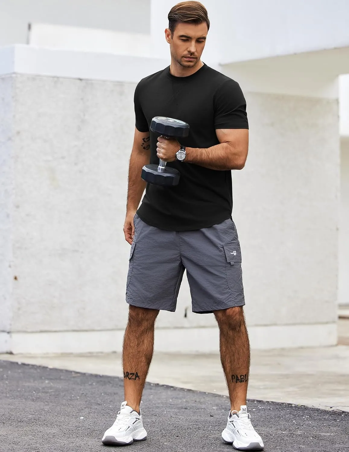 COOFANDY Mens T Shirts Casual Short Sleeve Cotton Tee Shirts Hipster Hip Hop Longline T-Shirt Basic Summer Tops