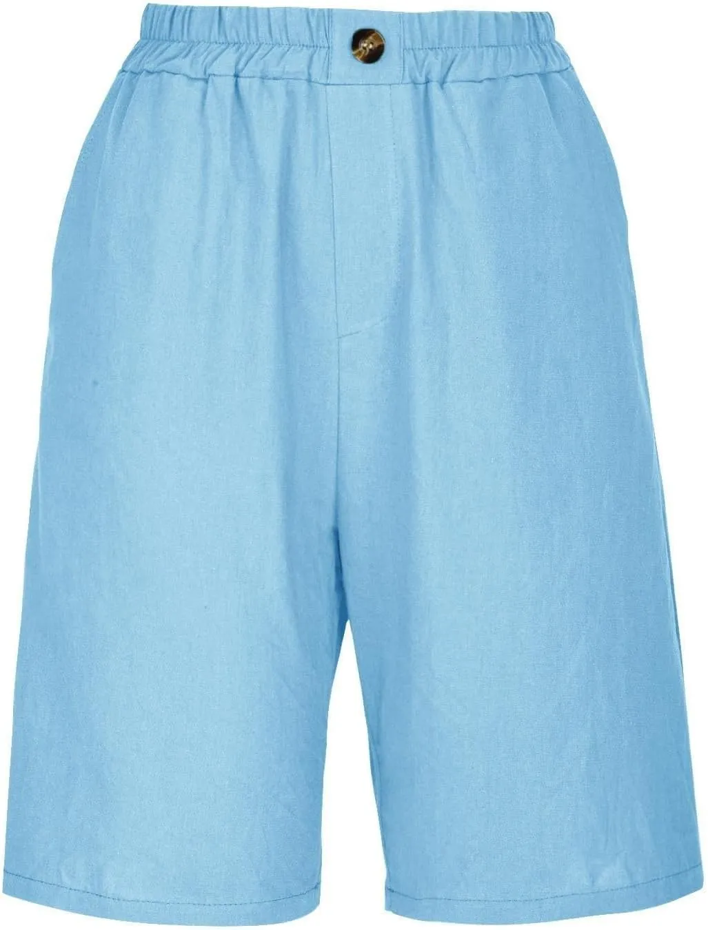 Cotton Linen Shorts for Women Summer Linen Bermuda Shorts Women Plus Size Casual Loose Beach Pants with Pockets