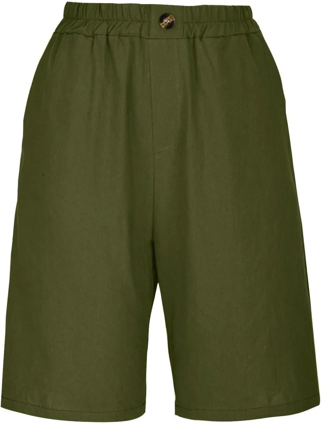 Cotton Linen Shorts for Women Summer Linen Bermuda Shorts Women Plus Size Casual Loose Beach Pants with Pockets