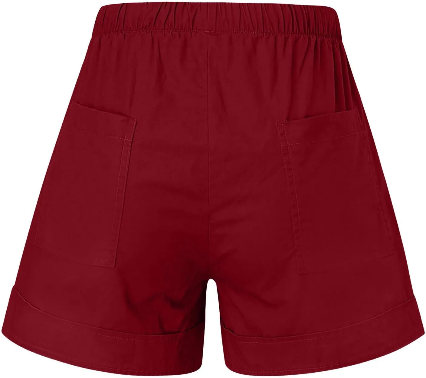 Cotton Shorts for Women Loose Fit Plus Size Drawstring Elastic Waist Summer Casual Shorts with Pockets Beach Clothes