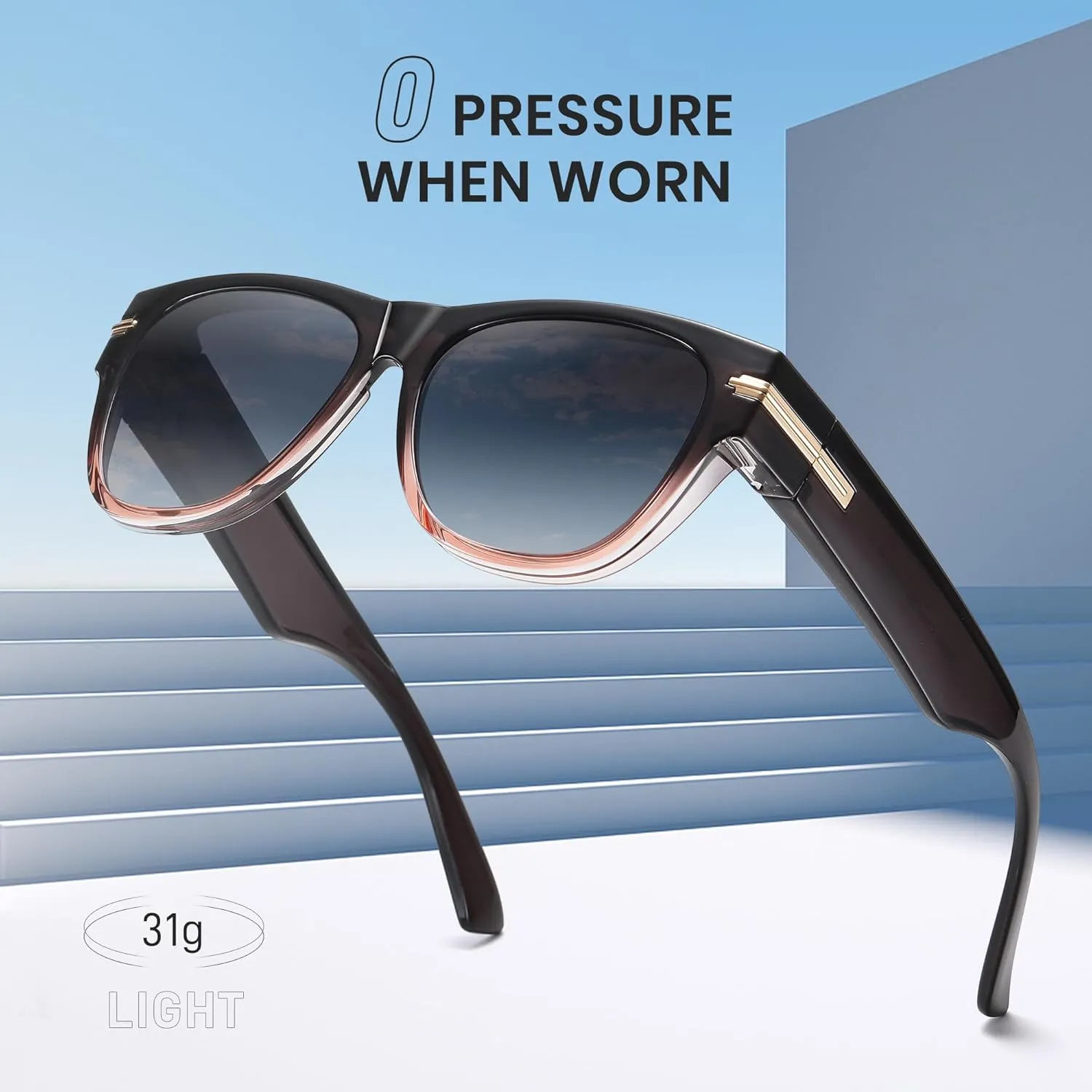 Cyxus Polarized Sunglasses fit over Prescription Glasses for Men and Women UV Protection 1112