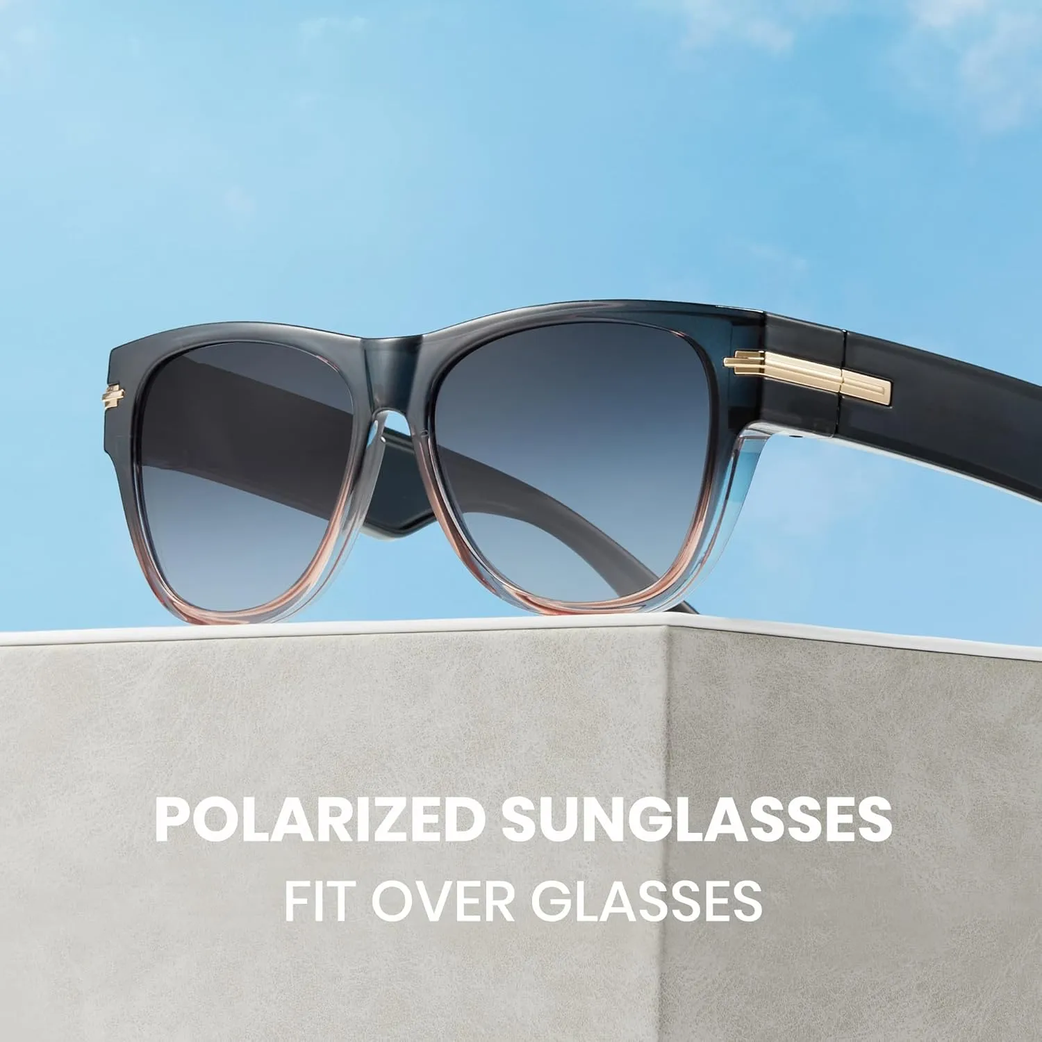 Cyxus Polarized Sunglasses fit over Prescription Glasses for Men and Women UV Protection 1112