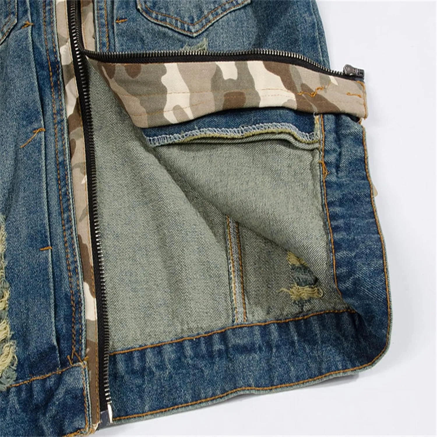 Denim Vest Men Vests Hoodies Slim Fit Button Down Sleeveless Jeans Jacket Casual Distressed Streetwear Utility Shirts
