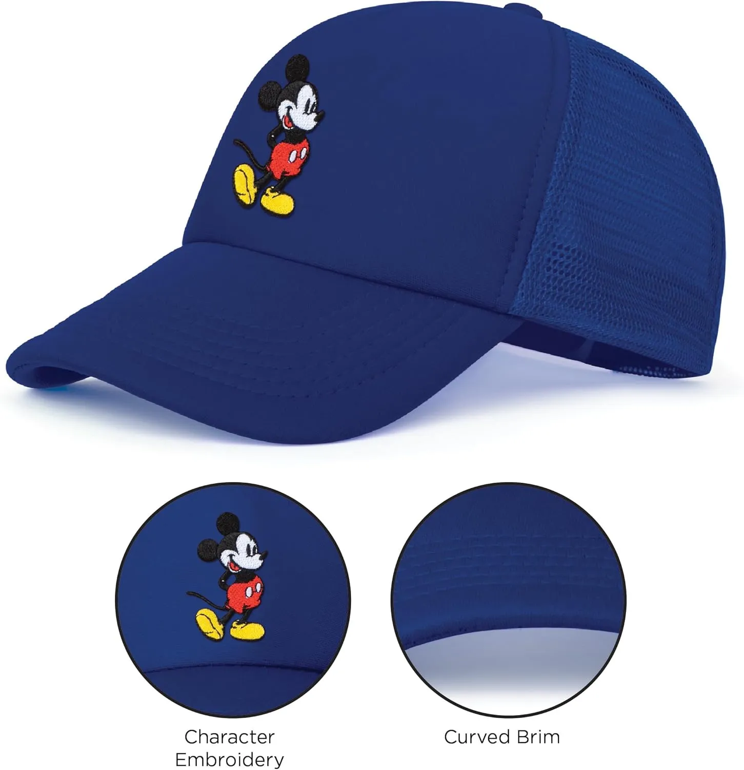 Disney Adult Trucker Hat, Mickey Mouse Mesh Snapback Baseball Cap