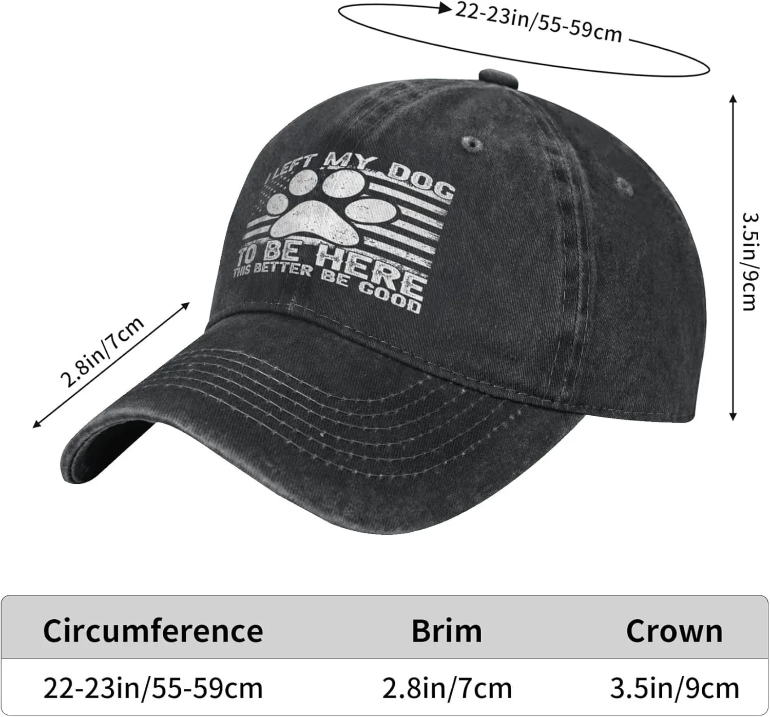 Dog Hat I Left My Dog to Be Here This Better Be Good Hat for Men Black Women Funny Gag Baseball Cap for Dad Dirty
