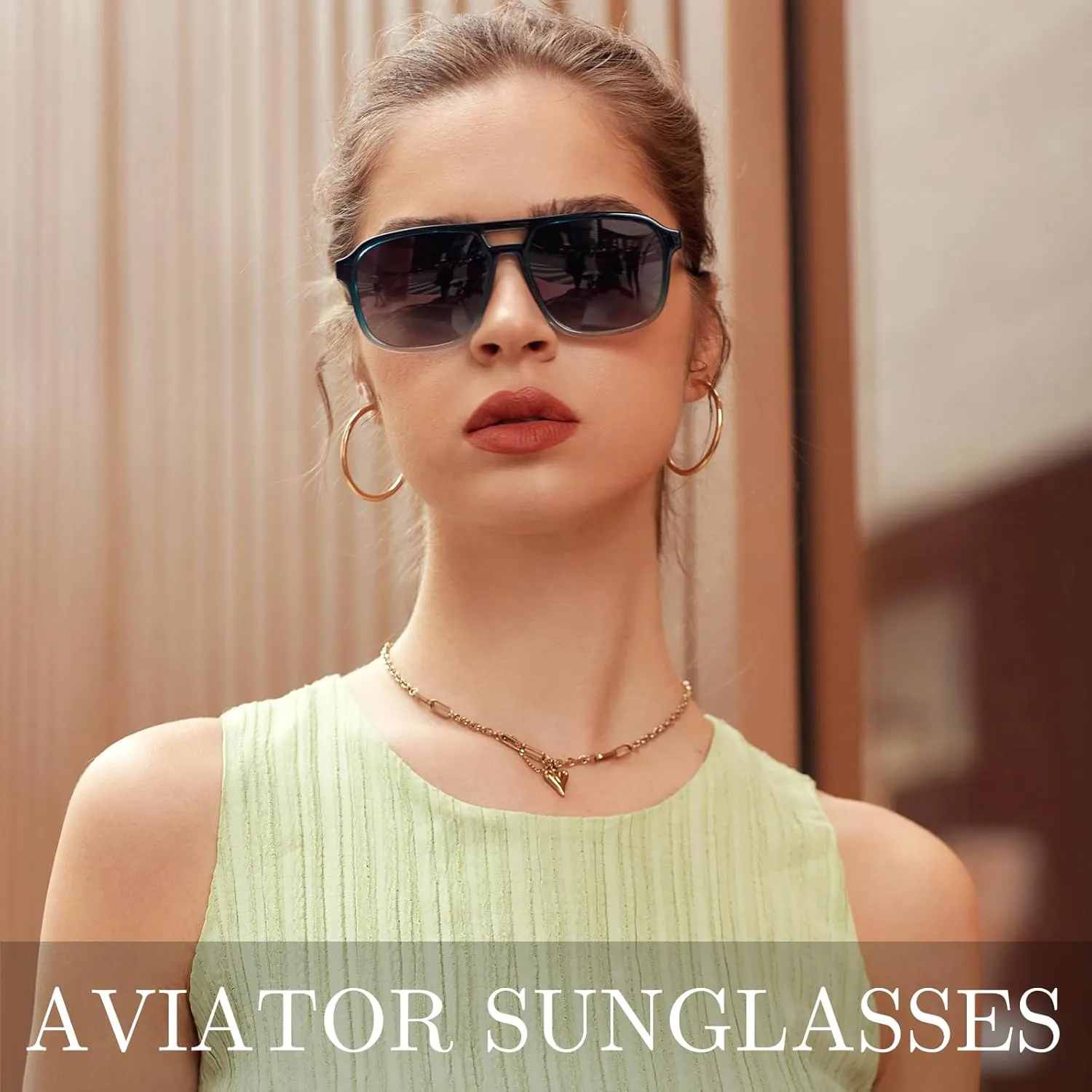 Dollger Retro Polarized Aviator Sunglasses for Men Women Vintage 70s Square Flat Pilot Shades Driving Fishing UV Protection