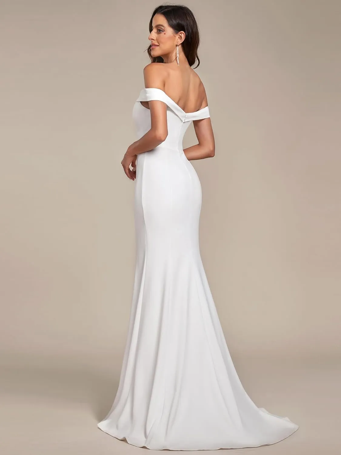 Ever-Pretty Women's Off-Shoulder Mermaid Sweep Train Long Wedding Dresses for Bride 0247