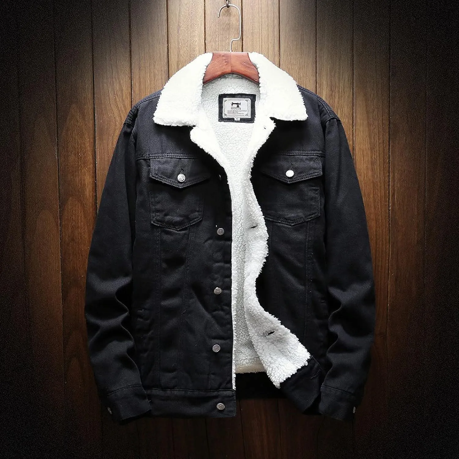 Fashion Jackets for Men Men's Winter Lined Denim Jacket Windbreaker Trucker Wool Mens Jackets
