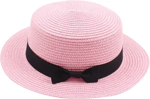 Fashion Panama Straw Hats for Girls and Boys Summer Leisure Wide Brim Fedora Caps Outdoors Beach Sun Hats UV Protection Kids