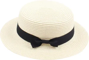 Fashion Panama Straw Hats for Girls and Boys Summer Leisure Wide Brim Fedora Caps Outdoors Beach Sun Hats UV Protection Kids