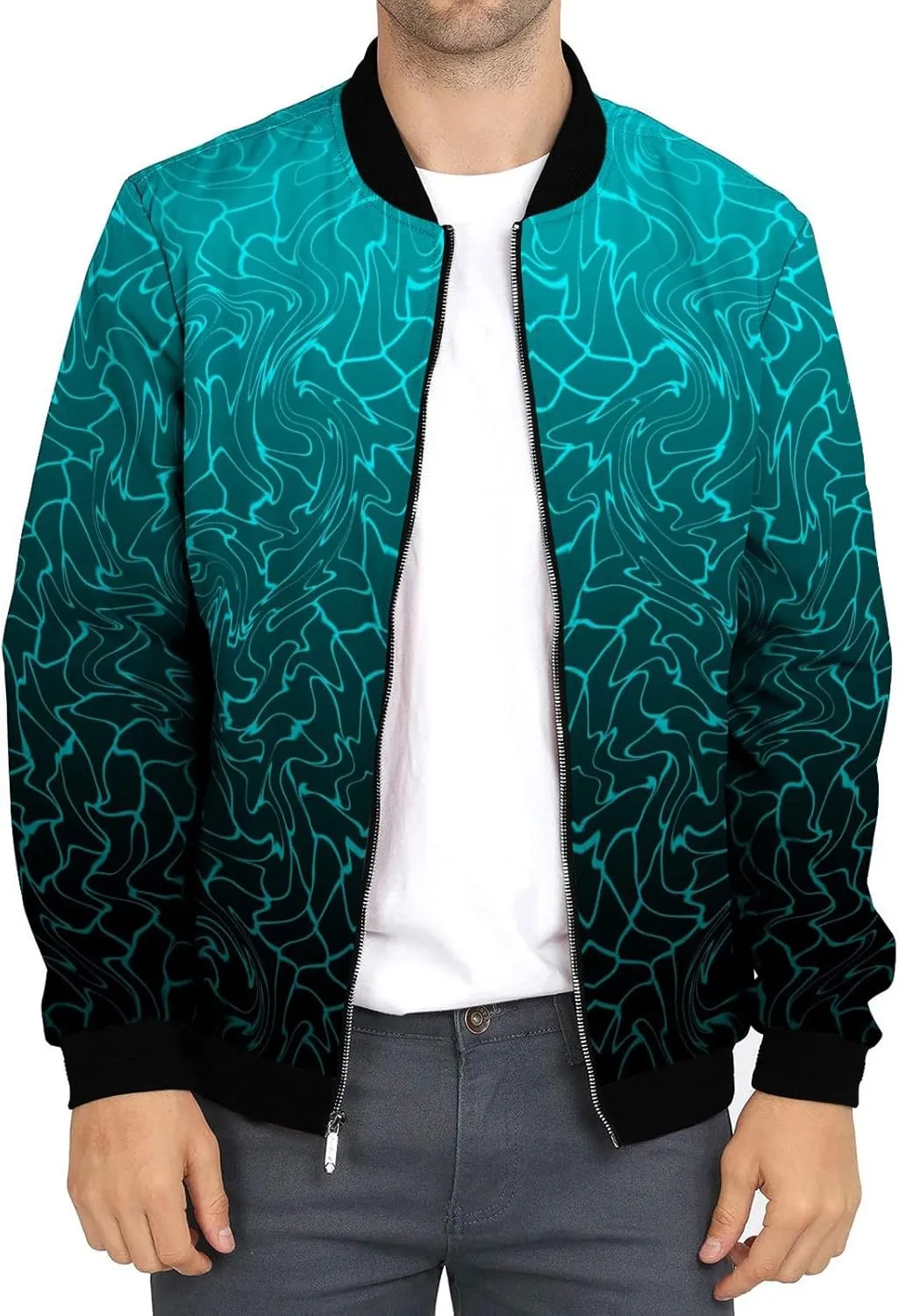 Faux Fur Jacket Men Mens Lightweight Jacket Autumn and Winter Printed Thin Jackets Casual Versatile Printed Jackets