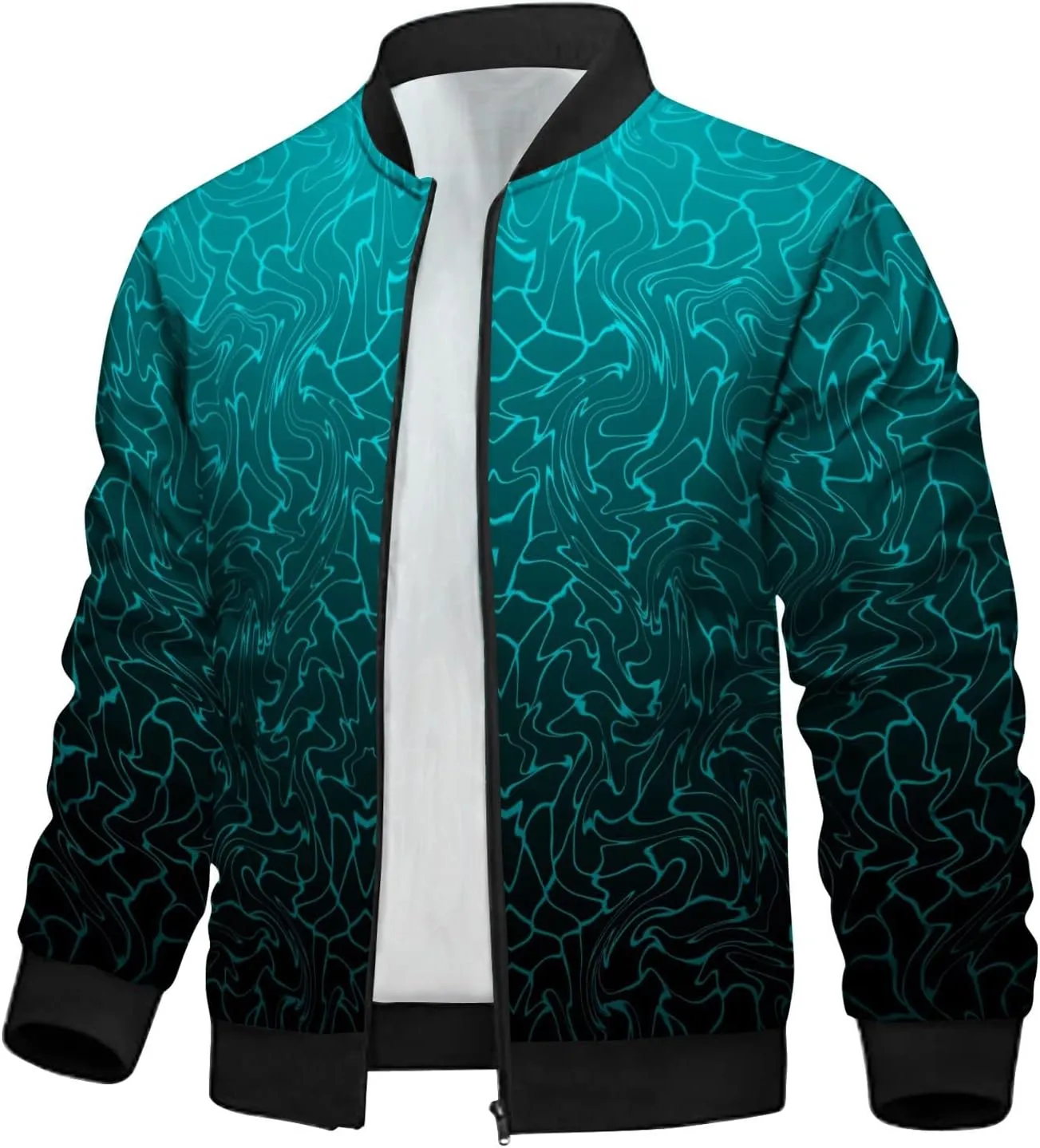 Faux Fur Jacket Men Mens Lightweight Jacket Autumn and Winter Printed Thin Jackets Casual Versatile Printed Jackets