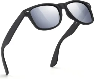 FEIDUSUN Sunglasses Men Polarized Sunglasses for Mens and Womens,Black Retro Sun Glasses Driving Fishing UV Protection