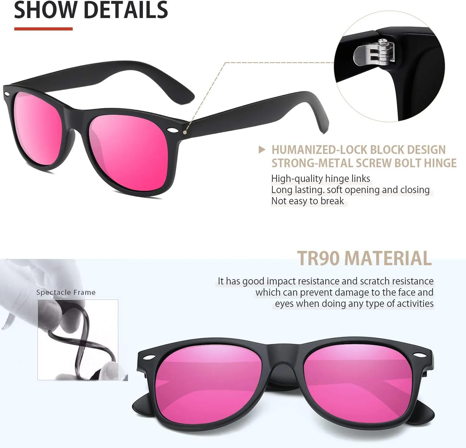 FEIDUSUN Sunglasses Men Polarized Sunglasses for Mens and Womens,Black Retro Sun Glasses Driving Fishing UV Protection