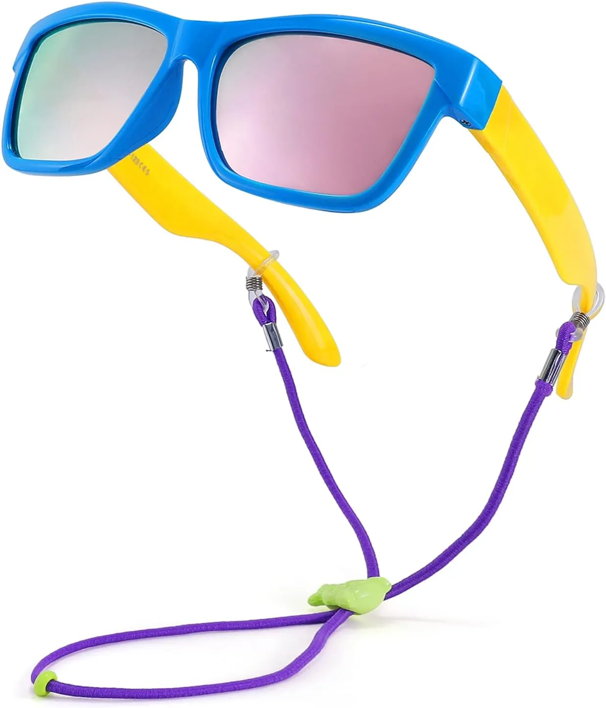 FEISEDY Kids Sunglasses UV400 Protection Polarized Lenses Boys Girls Age 3-9 TPEE Rubber Square Flexible Shades B2806