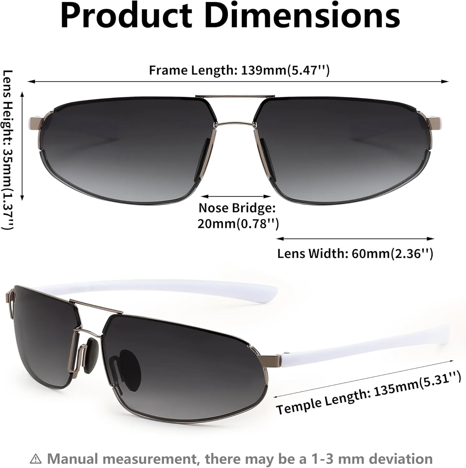 FEISEDY Vintage Sunglasses Men Polarized, Aviator Metal Frame Lightweight, Driving Fishing Running B0057