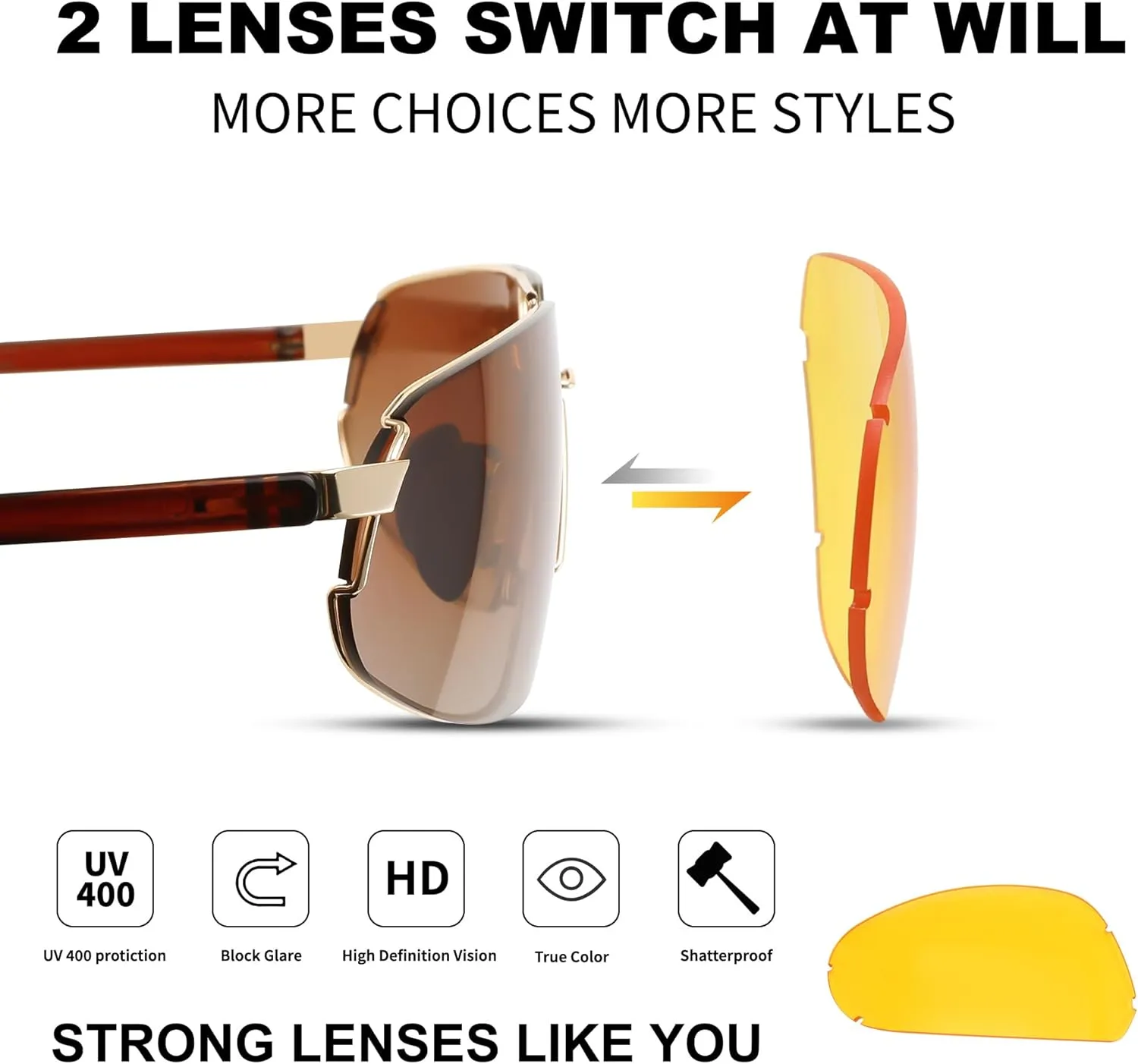 FEISEDY Vintage Sunglasses Men Polarized, Aviator Metal Frame Lightweight, Driving Fishing Running B0057